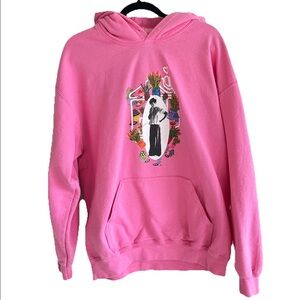 HARRY STYLES Official "LOVE ON TOUR"  PINK HOODED SWEATSHIRT Size Large